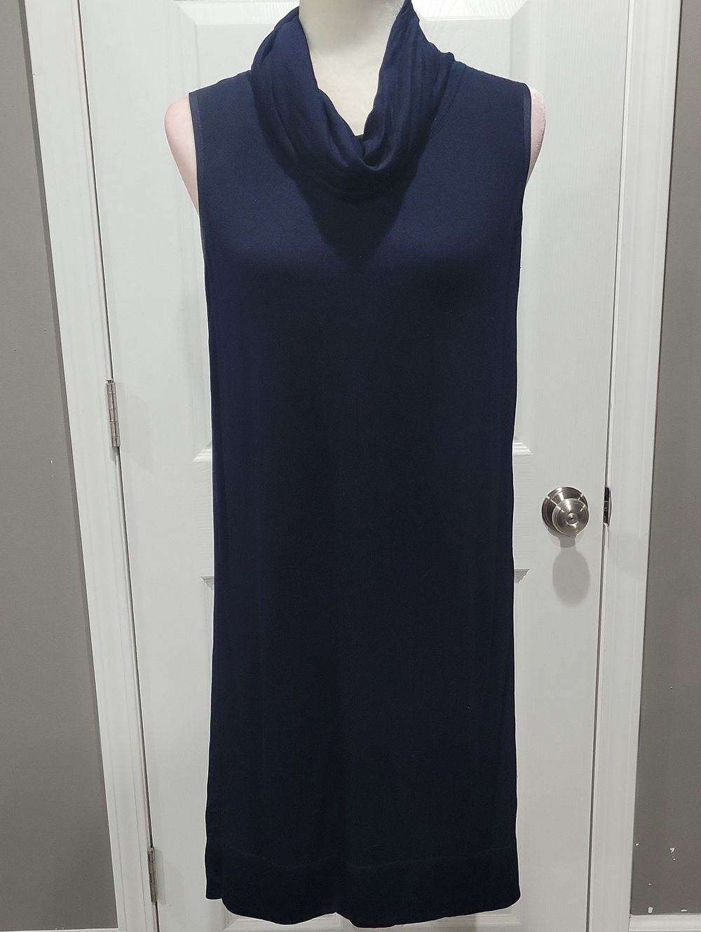 Anthropologie Navy Sleeveless Cowl Neck Midi Dress